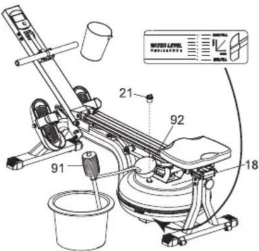 TUNTURI Cardio Fit R50W - Remplir le réservoir d'eau (fig. e-3) - 1