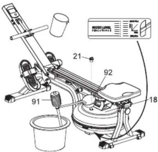 TUNTURI Cardio Fit R50W - Rellenar el tanque con agua - 1