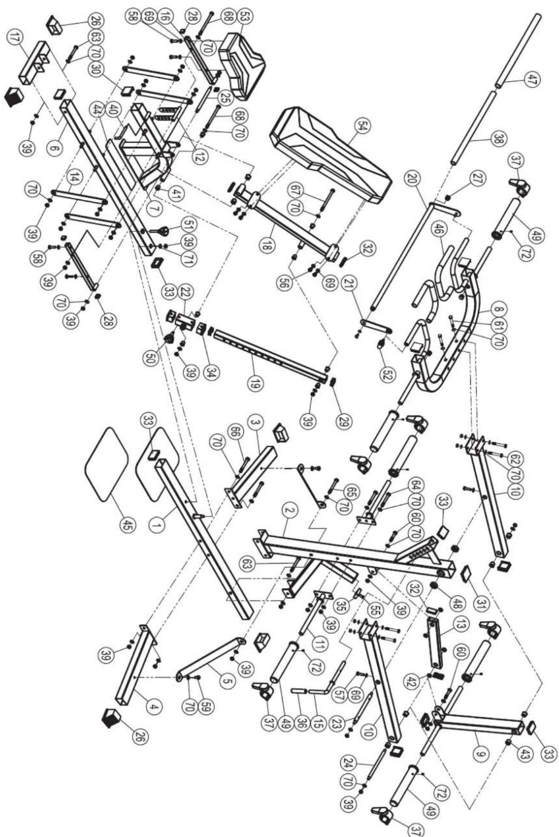TUNTURI Leverage Gym WT80 - Diagrama de despiece - 1