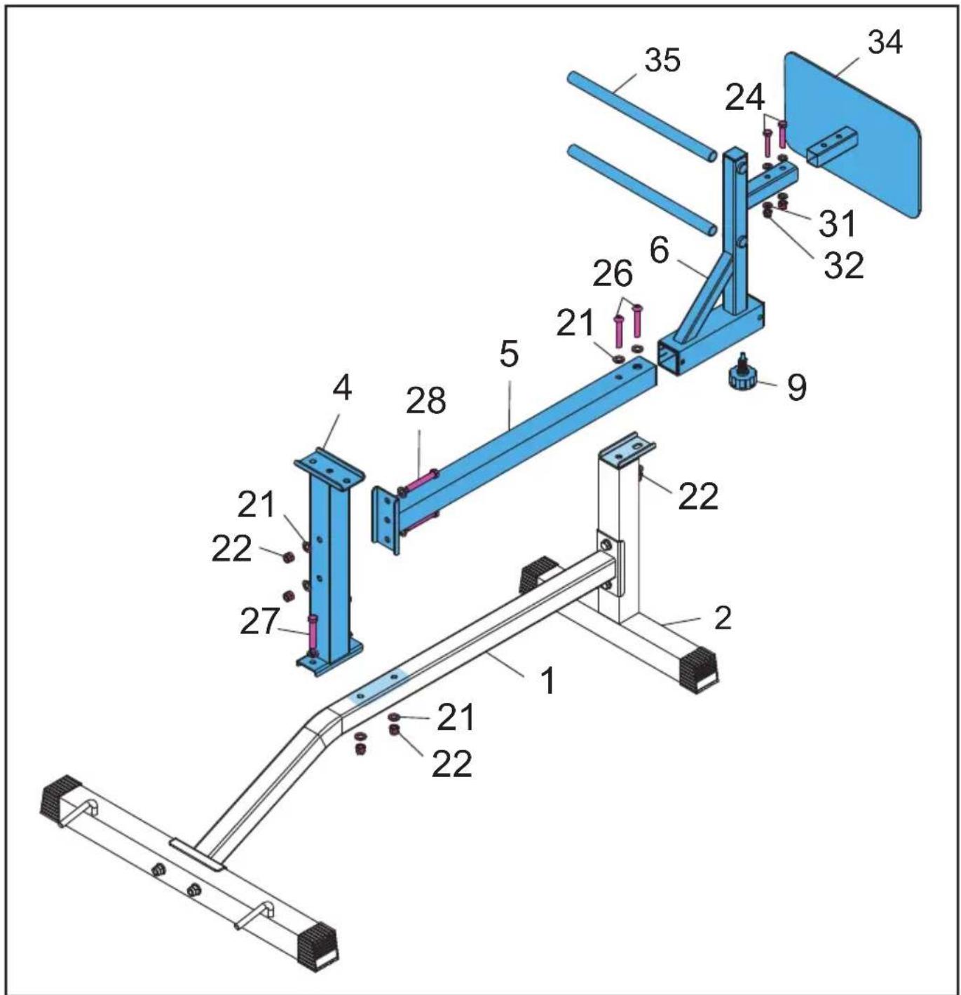Technical diagram of a mechanical assembly with numbered components, likely a lifting or mounting mechanism.