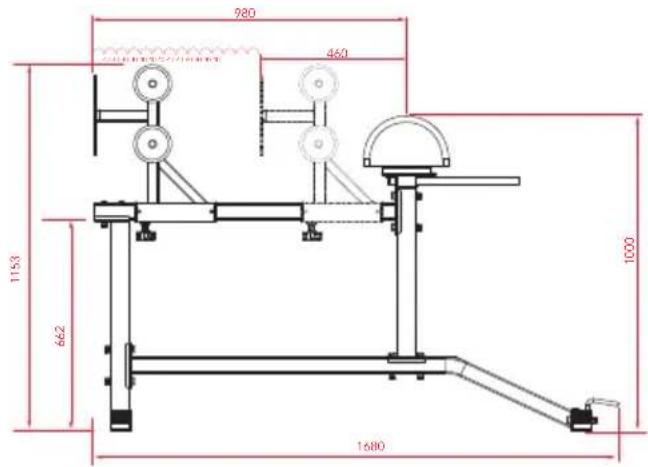 TUNTURI Glute Ham Developer GH10 - Tragkraft und Abmessung - 1