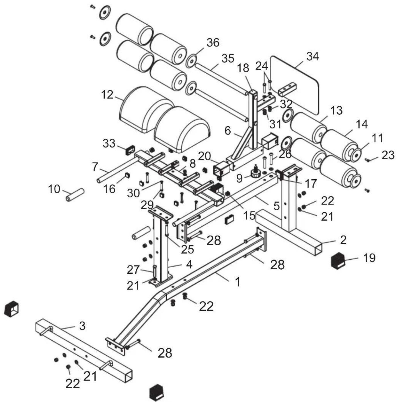 TUNTURI Glute Ham Developer GH10 - Vastuuvapauslauseke - 1