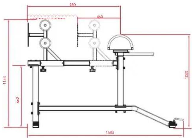 TUNTURI Glute Ham Developer GH10 - Peso máximo admisible y dimensiones - 1