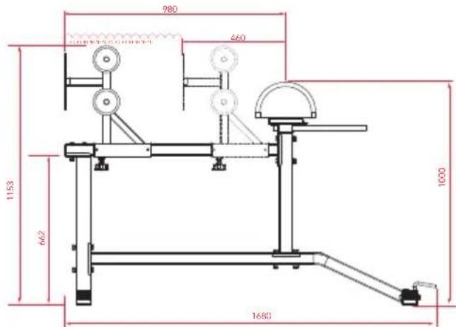 TUNTURI Glute Ham Developer GH10 - Charge et dimensions - 1