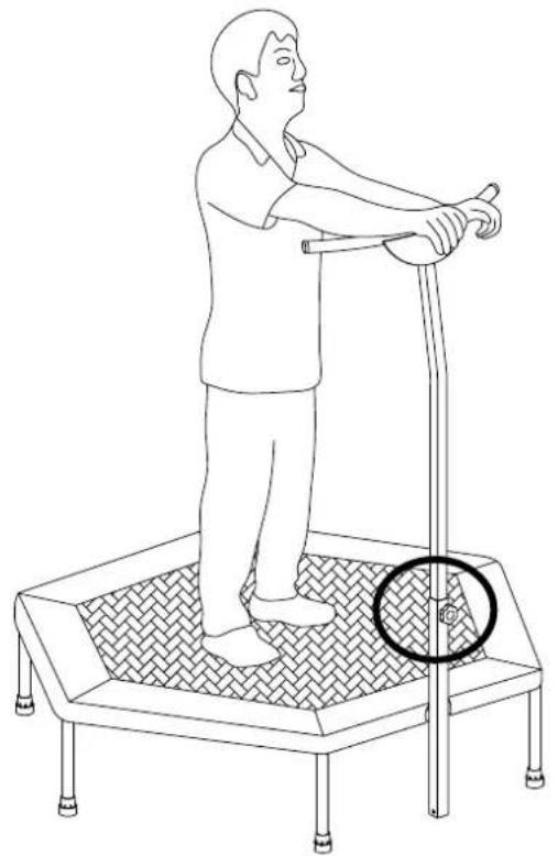 TUNTURI Fitness Trampoline - Adjustable Handlebar - 1