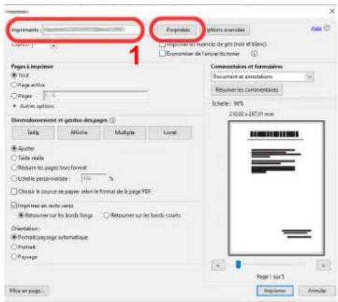 KYOCERA TASKalfa Pro 15000c - Sélectionner le format de papier et le type de papier au format non standard. - 1