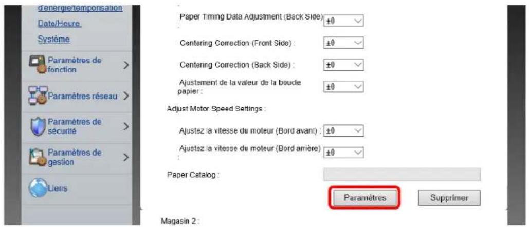 KYOCERA TASKalfa Pro 15000c - Configurer les paramètres. - 1