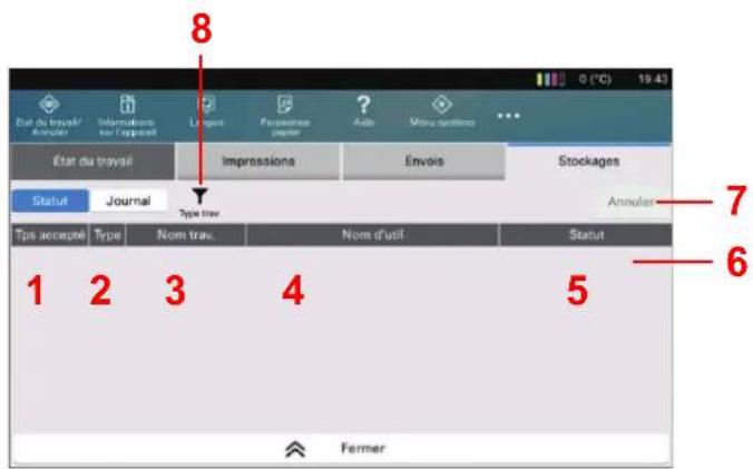 KYOCERA TASKalfa Pro 15000c - Écran Stockages - 1