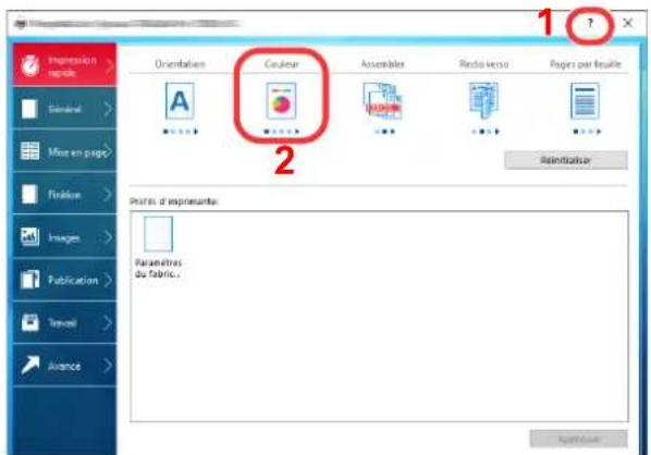 KYOCERA TASKalfa Pro 15000c - Affichage de l'aide du pilote d'imprimante - 1