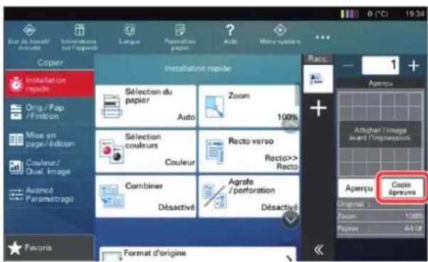 KYOCERA TASKalfa Pro 15000c - Sélectionner [Copie épreuve]. - 1