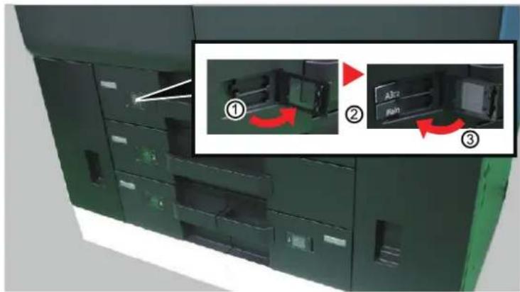KYOCERA TASKalfa Pro 15000c - Insérer une feuille du format et type de papier requis, comme indiqué sur l'illustration. - 1