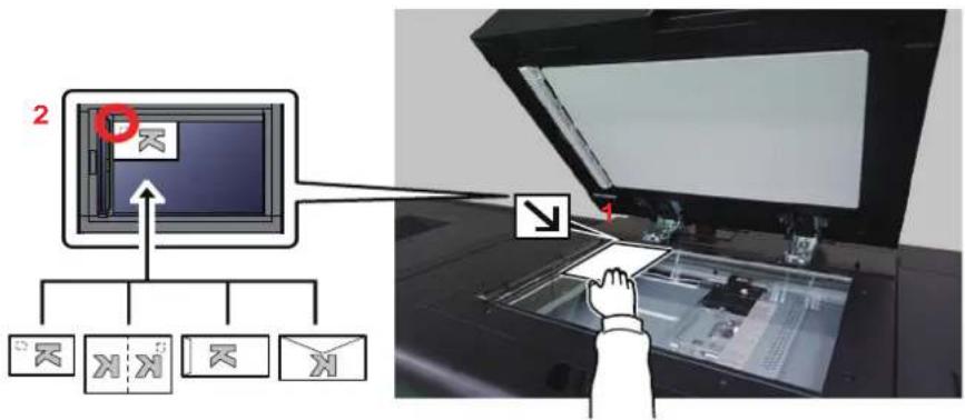 KYOCERA TASKalfa Pro 15000c - Lors du placement des enveloppes ou cartes sur la glace d'exposition - 1