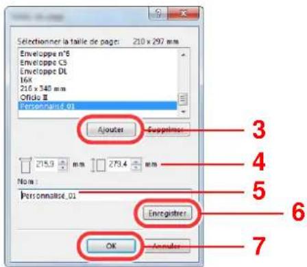 KYOCERA TASKalfa 3212i - Enregistrer le format de papier. - 2