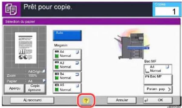 KYOCERA TASKalfa 3212i - Sélectionner [Aide] sur le panneau. - 1