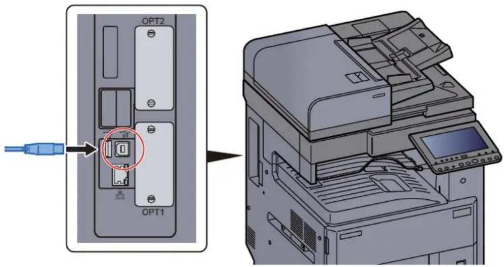 KYOCERA TASKalfa 3212i - Raccorder le cable à la machine. - 1