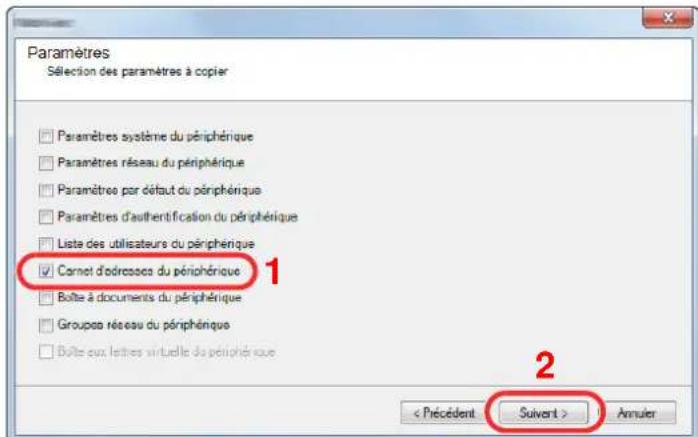 KYOCERA TASKalfa 3212i - Inscription des données du carnet d'adresses sur la machine - 4