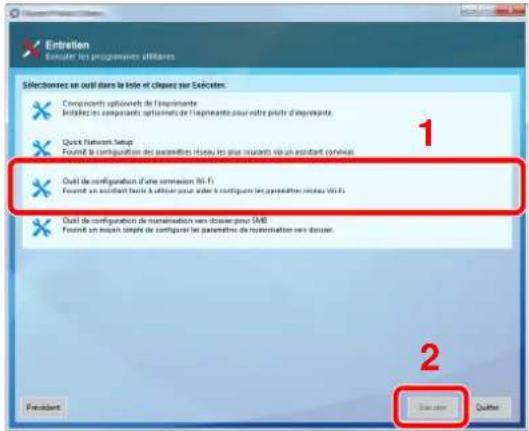 KYOCERA TASKalfa 2553ci - [Outil de configuration d'une connexion Wi-Fi] > [Exécuter] - 1
