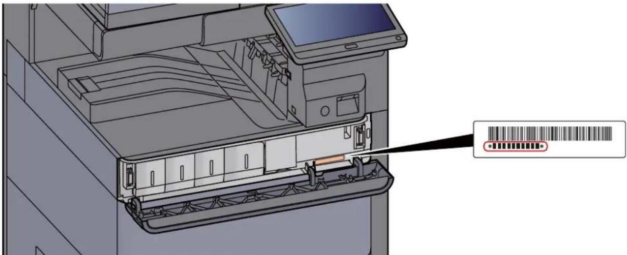 KYOCERA TASKalfa 2553ci - Vérification du numéro de série de l'équipement - 1