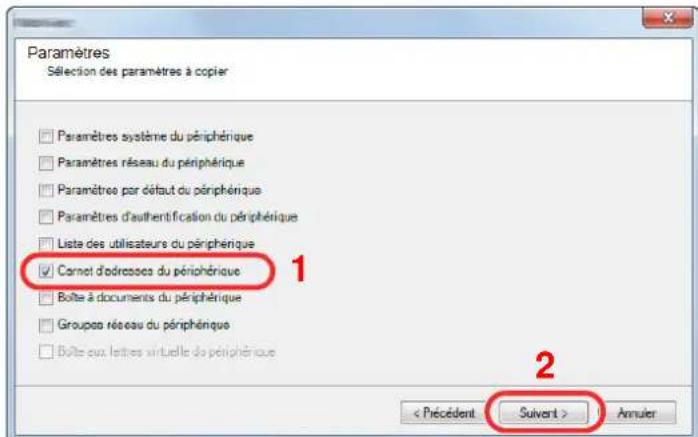 KYOCERA TASKalfa 2553ci - Inscription des données du carnet d'adresses sur la machine - 4