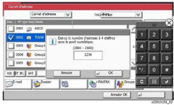 KYOCERA TASKalfa 4012i - Exemple: Recherche d'un numero d'adresse - 3