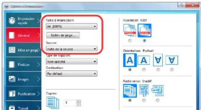 KYOCERA TASKalfa 4012i - Sélectionner le format de papier et le type de papier au format non standard. - 2