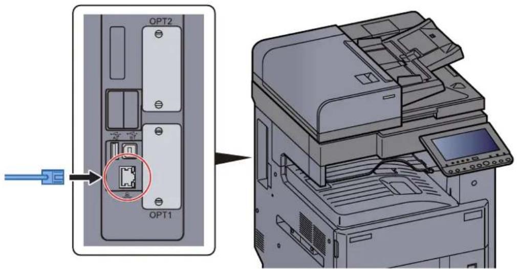 KYOCERA TASKalfa 4012i - Raccorder le cable à la machine. - 1
