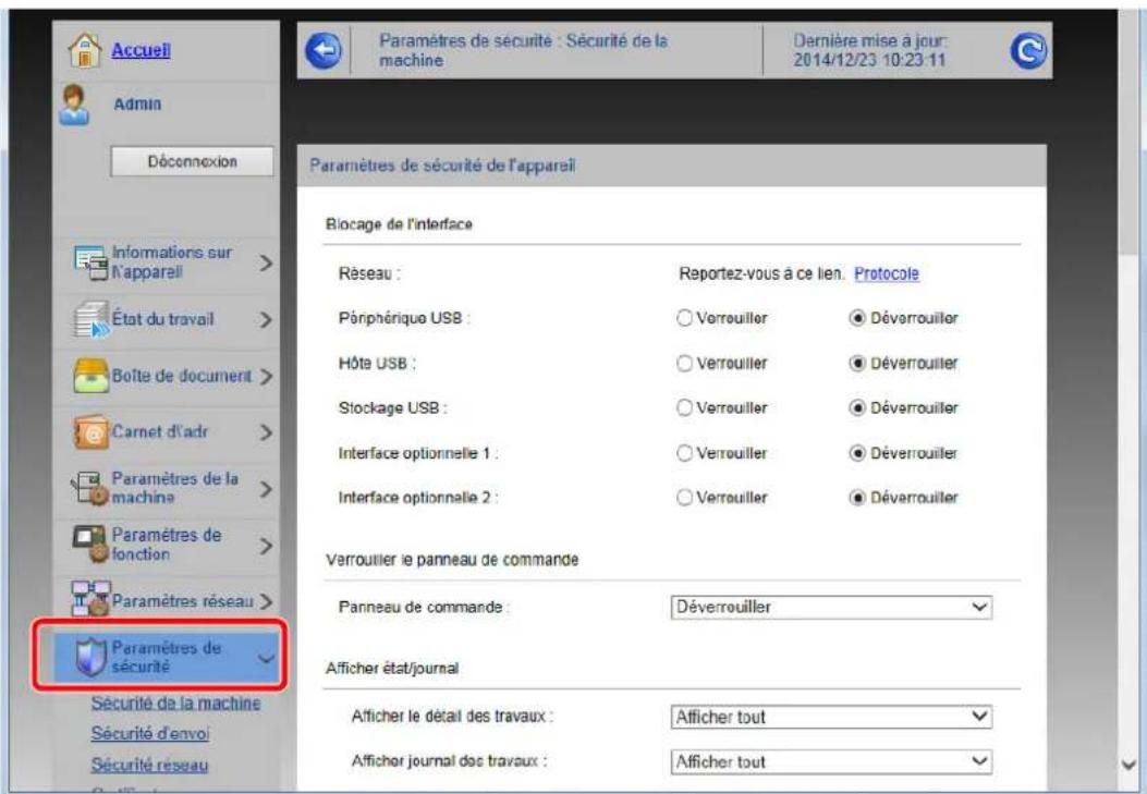 KYOCERA TASKalfa 4012i - Configurer les paramètres de sécurité. - 1