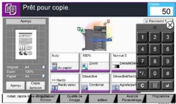 KYOCERA TASKalfa 4012i - Entre le nombre de copies à l'aide des touches numériques. - 1
