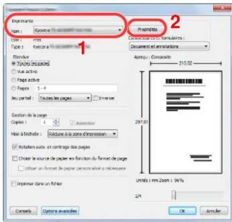 KYOCERA TASKalfa 4012i - Sélectionner le format de papier et le type de papier au format non standard. - 1