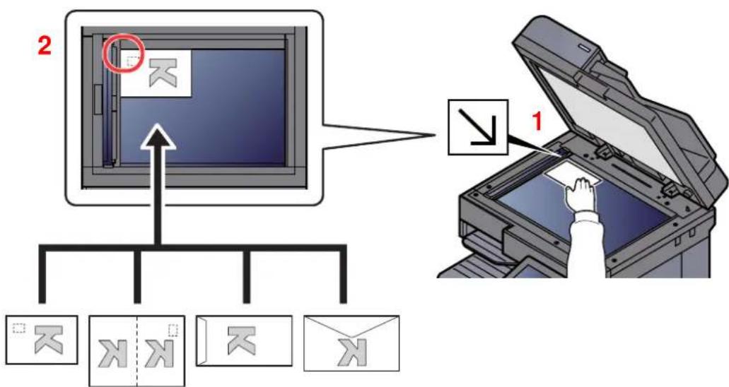KYOCERA TASKalfa 4012i - Lors du placement des enveloppes ou cartes sur la glace d'exposition - 1