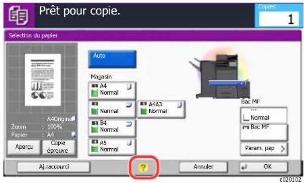 KYOCERA TASKalfa 5003i - Sélectionner [Aide] sur le panneau. - 1