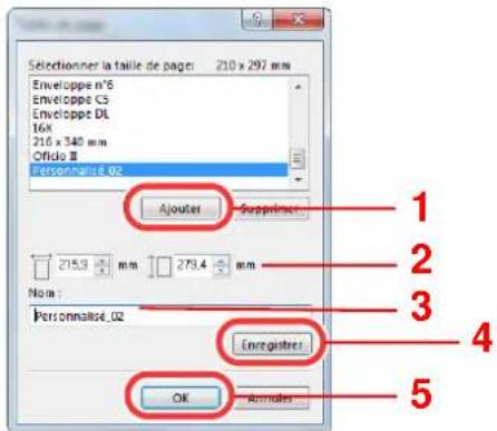 KYOCERA TASKalfa 5003i - Enregistrer le format de papier. - 1