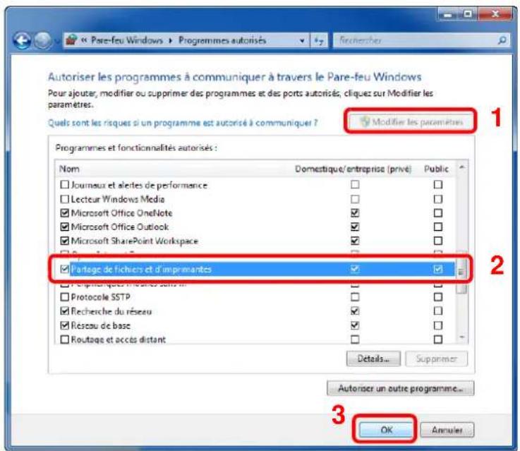 KYOCERA TASKalfa 5003i - Cocher la case [Partage de fichiers et d'imprimantes]. - 1