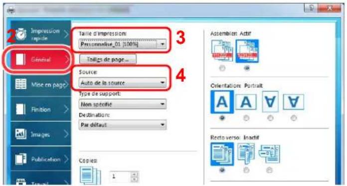 KYOCERA TASKalfa 5002i - Sélectionner le format de papier et le type de papier au format non standard. - 2