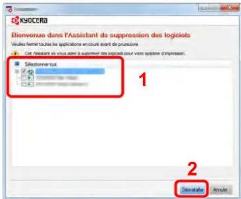 KYOCERA TASKalfa 5002i - Désinstaller le logiciel. - 1