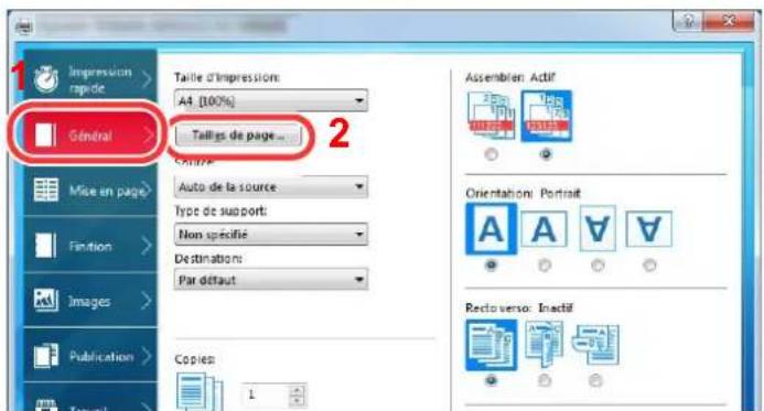 KYOCERA TASKalfa 5002i - Enregistrer le format de papier. - 1