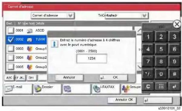 KYOCERA TASKalfa 5002i - Exemple: Recherche d'un numero d'adresse - 3