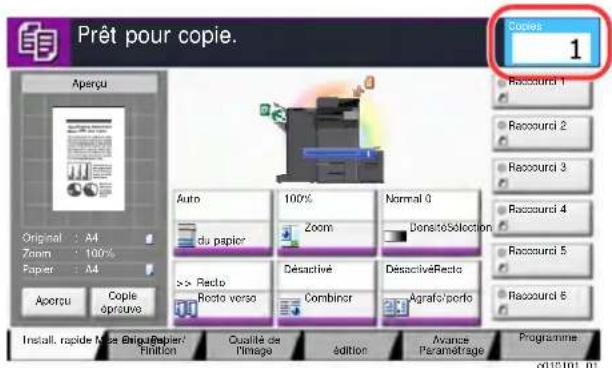 KYOCERA TASKalfa 5002i - Exemple:Lors de la saisie du nombre de copies - 1