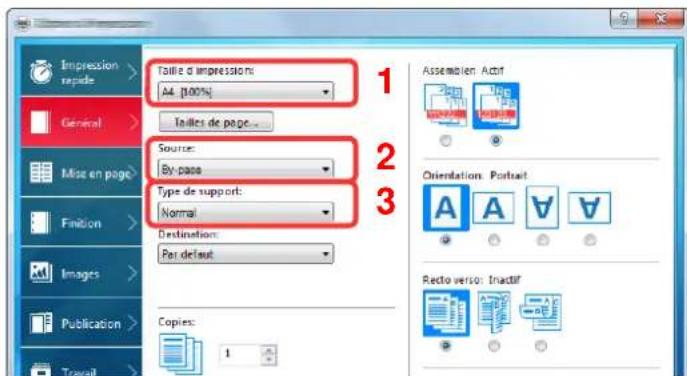 KYOCERA TASKalfa 6003i - Configurer le format de papier d'impression. - 1