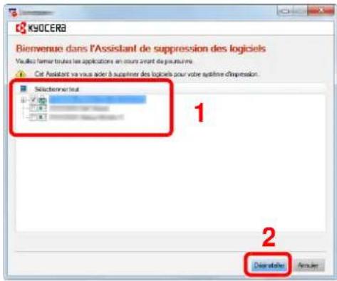 KYOCERA TASKalfa 6003i - Désinstaller le logiciel. - 1