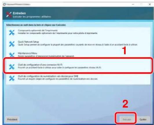 KYOCERA TASKalfa 308ci - [Outil de configuration d'une connexion Wi-Fi] > [OK] - 1