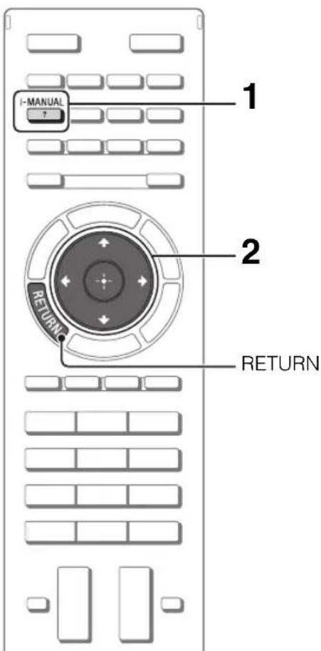 SONY Bravia KD84X9000 - Looking for instructions in the electronic manual (i-Manual) - 1