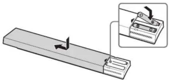 SONY Bravia KD84X9000 - Inserting batteries into the remote - 1