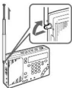Diagram showing a handheld electronic device with a switch and a magnified view of its internal structure, likely illustrating a signal or control mechanism.
