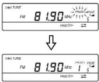 OFF TUNE FM 8 1.90 MHz PREAD PAGE 3 FWD > ⇌ ↓ OFF TUNE FM 8 1.90 MHz PREAD PAGE 1/2 3 FWD > ⇌