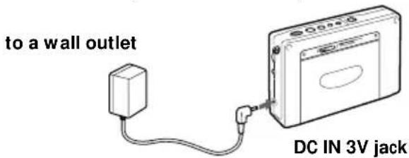 to a wall outlet DC IN 3V jack
