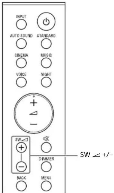 SONY HTS700RF - Réglage du volume du caisson de graves - 1