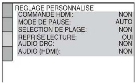 SONY DAVDZ850KW - Appuyez sur ↑/↓ pour sélectionner [REGLAGE PERSONNALISE], puis appuyez sur ⊕. - 1