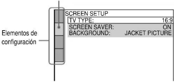 SONY MHCDP900D - Utilización de la visualización de configuración - 3