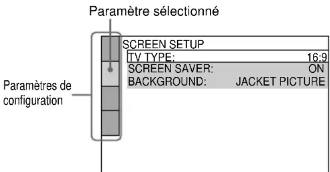 SONY MHCDP900D - Utilisation de l'écran de configuration - 3